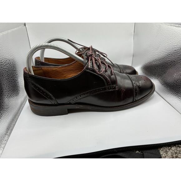 Madewell Mahogany Brown Leather Lace Up Oxfords Brogues Women’s Size 8 - Picture 4 of 9